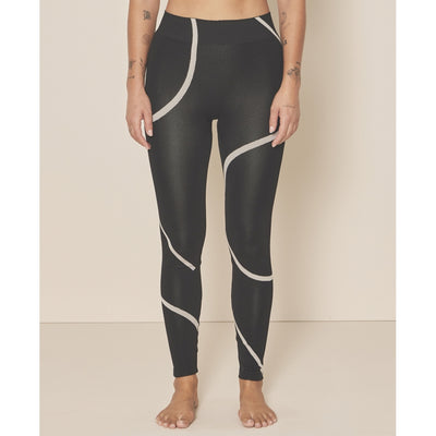 Moonchild Yoga Wear Loud Logo Legging Seamless Leggings Black / Sustained Grey