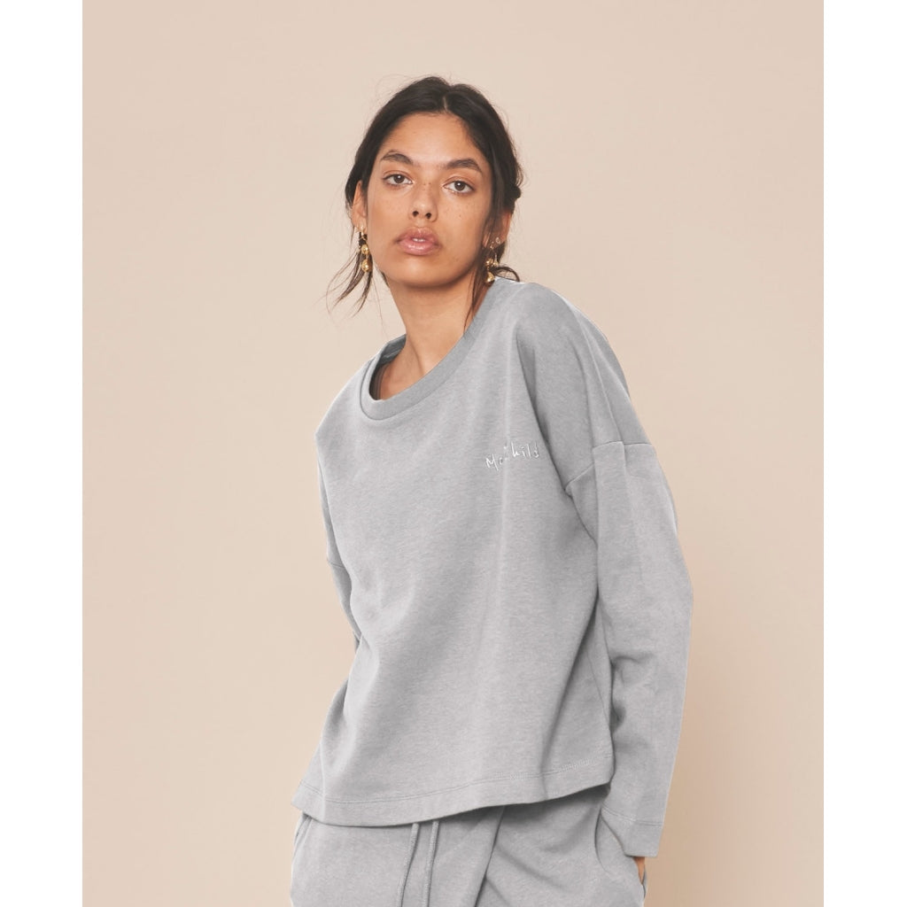 Moonchild Box Sweatshirt in Heather Grey für unübertroffenen Komfort bei Yoga Pilates und Reformer