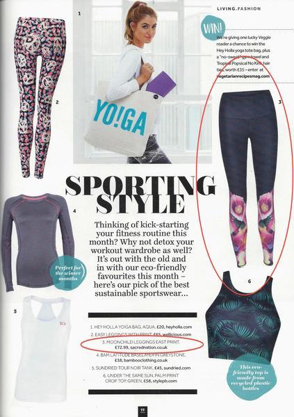 Moonchild Yoga Wear featured in Veggie Magazine UK