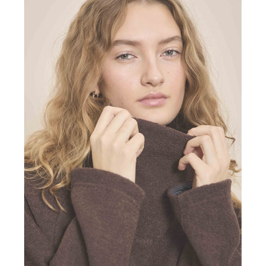 Moonchild Yoga Wear Anorak Pile Jacket Loungewear Walnut Brown