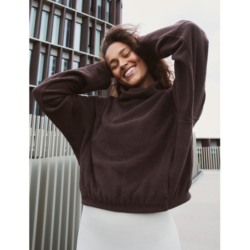 Moonchild Yoga Wear Anorak Pile Jacket Loungewear Walnut Brown