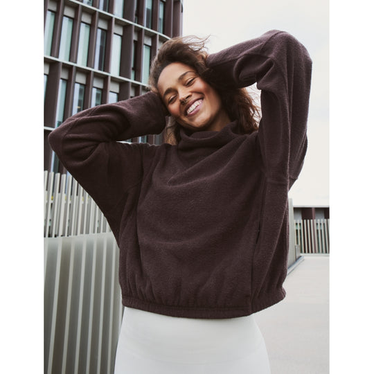 Moonchild Yoga Wear Anorak Pile Jacket Loungewear Walnut Brown