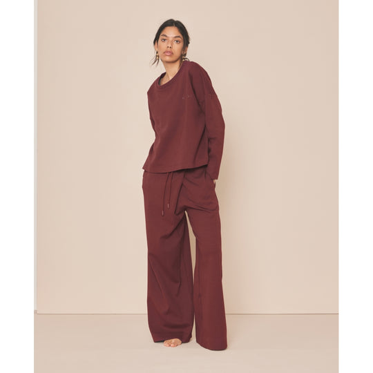 Moonchild Yoga Wear Moonchild Box Sweatshirt Loungewear Burgundy