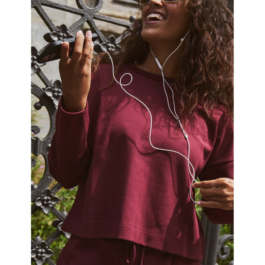 Moonchild Yoga Wear Moonchild Box Sweatshirt Loungewear Burgundy