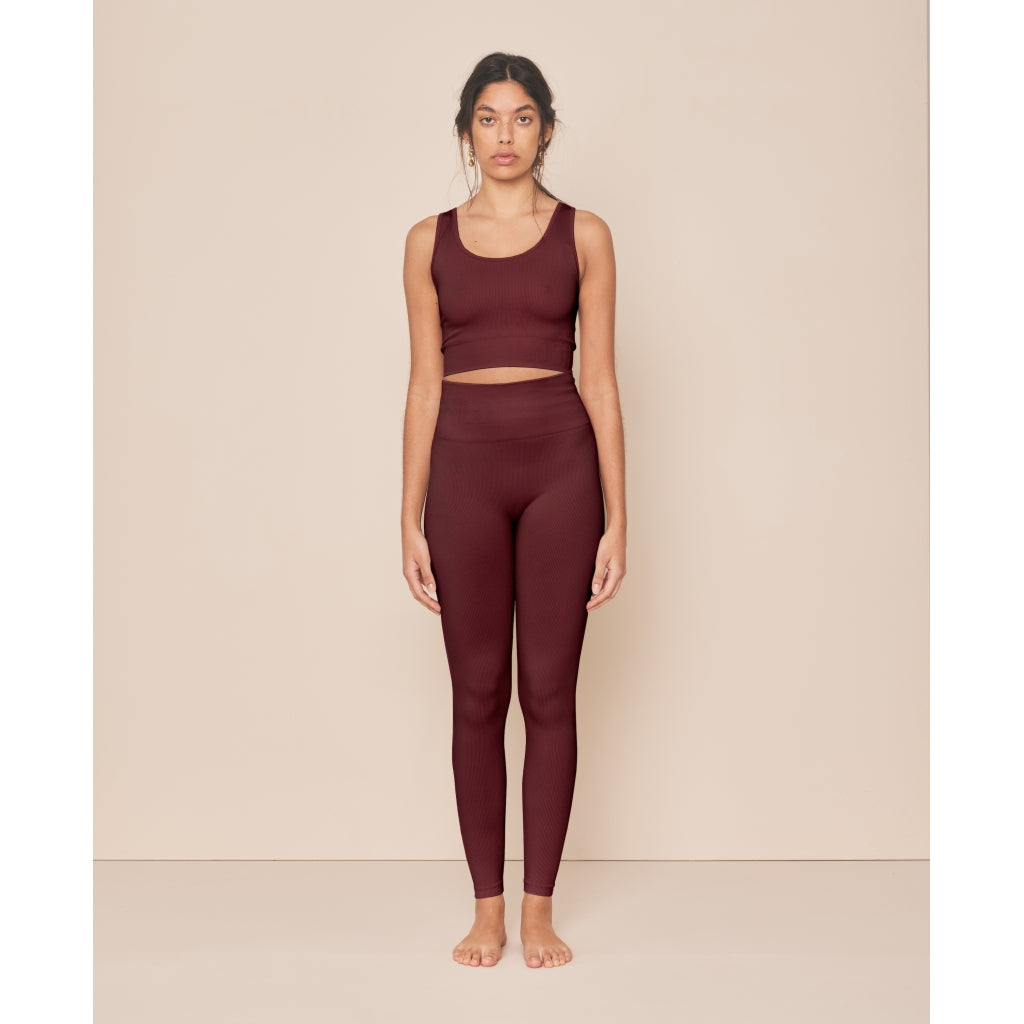 Moonchild Yoga Wear Soft Rib Seamless Crop Top Seamless Tops Burgundy