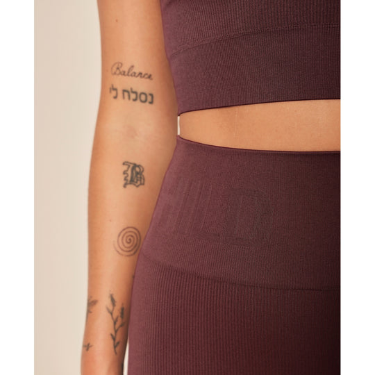 Moonchild Yoga Wear Soft Rib Seamless Crop Top Seamless Tops Burgundy