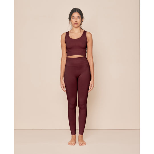 Moonchild Yoga Wear Soft Rib Seamless Legging Seamless Leggings Burgundy